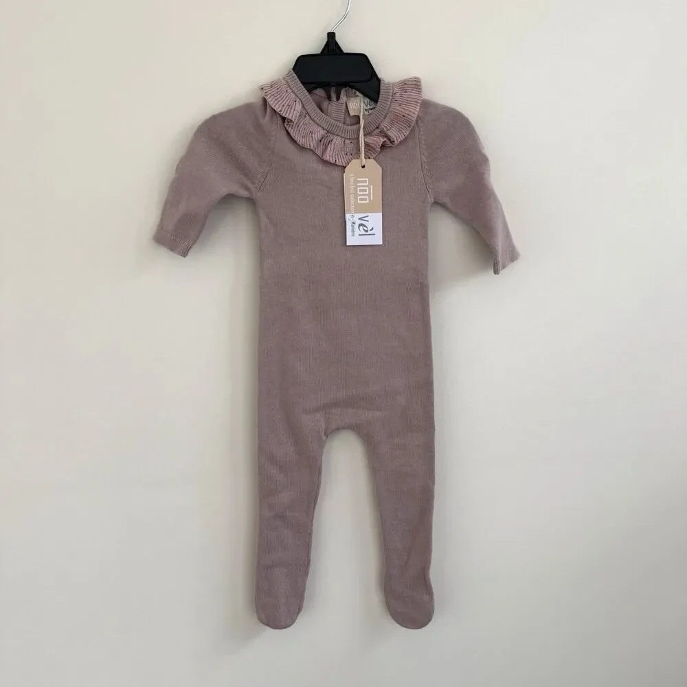 Noo Vel By Maniere Knit Infant Long Sleeve Sweater Outfit Button Back Sz 9 M NEW